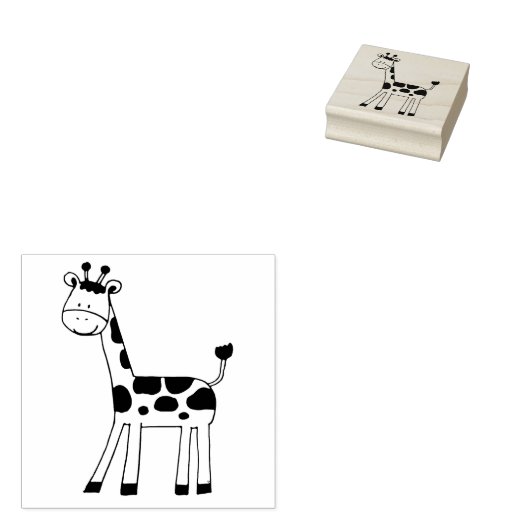 schattige giraf rubberstempel (Gestempeld)