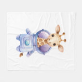 Schattige Giraffe Astronaut Illustratie Classic T- Fleece Deken (Voorkant (Horizontaal))