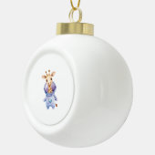Schattige Giraffe Astronaut Illustratie Classic T- Keramische Bal Ornament (Rechts)