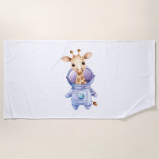 Schattige Giraffe Astronaut Illustratie Classic T- Strandlaken