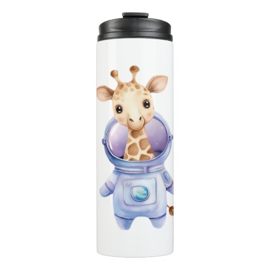 Schattige Giraffe Astronaut Illustratie Classic T- Thermosbeker (Voorkant)