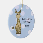 Schattige Giraffe Baby's Eerste Kerstmis Keramisch Ornament (Rechts)