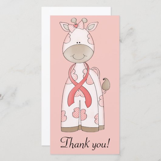 Schattige Giraffe Bedankkaart (Voorkant / Achterkant)