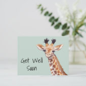Schattige Giraffe Beterschap Persoonlijk  Briefkaart (Staand voorkant)