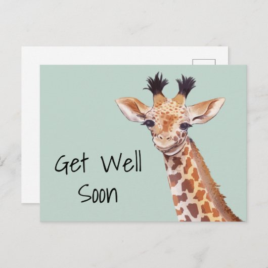 Schattige Giraffe Beterschap Persoonlijk  Briefkaart (Voorkant / Achterkant)