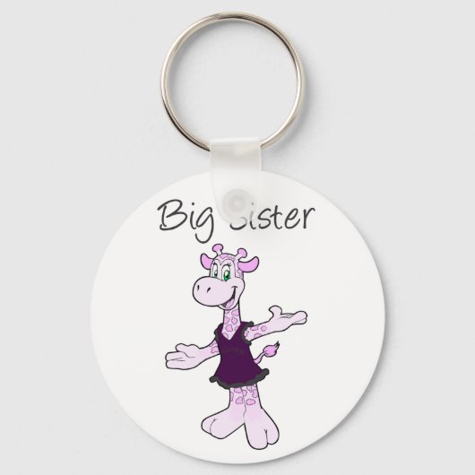 Schattige Giraffe Big Sister Sleutelhanger (Voorkant)