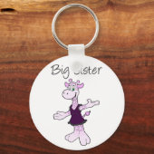 Schattige Giraffe Big Sister Sleutelhanger (Voorkant)