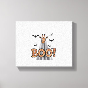 Schattige Giraffe Boo Halloween Plezier Kostuum Di Canvas Afdruk