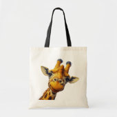 Schattige Giraffe Canvas tas olieverfstijl (Voorkant)