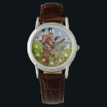Schattige Giraffe die zijn hoofd boven de bomen ho Horloge<br><div class="desc">Dit is zo'n schattige fotoopname. Deze geobserveerde giraf staart ook in de camera! Wat een karakter. Een schattige en kleurrijke giraf die opstaat met zijn hoofd boven de bomen te hangen. Zijn markeringen zijn een prachtige, rijke oranje en bruine kleurencombinatie. Het lijkt erop dat hij een spel van verstoppertje speelde...</div>