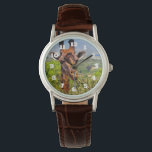 Schattige Giraffe die zijn hoofd boven de bomen ho Horloge<br><div class="desc">Dit is zo'n schattige fotoopname. Deze geobserveerde giraf staart ook in de camera! Wat een karakter. Een schattige en kleurrijke giraf die opstaat met zijn hoofd boven de bomen te hangen. Zijn markeringen zijn een prachtige, rijke oranje en bruine kleurencombinatie. Het lijkt erop dat hij een spel van verstoppertje speelde...</div>