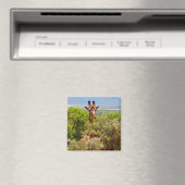 Schattige Giraffe die zijn hoofd boven de bomen ho Magneet (Insitu (Vaatwasser))