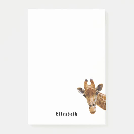 Schattige Giraffe Dier Gepersonaliseerde Naam Post-it® Notes (Voorkant)
