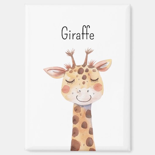 Schattige Giraffe Dieren Magneet (Voorkant)