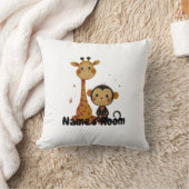 Schattige Giraffe en Aap Vrienden Kinderen Kussen (Deken)