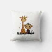 Schattige Giraffe en Aap Vrienden Kinderen Kussen (Voorkant)