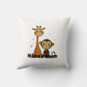 Schattige Giraffe en Monkey Friends Kinder Kussen (Achterkant)