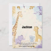 Schattige Giraffe en olifant 2e verjaardag Kaart (Achterkant)