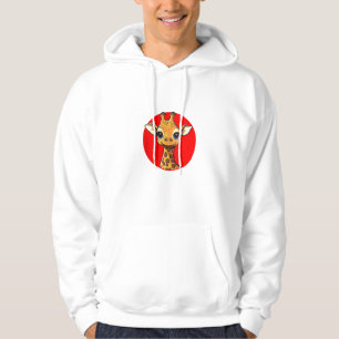 Schattige Giraffe Face Big Eyed Cartoon Art Hoodie