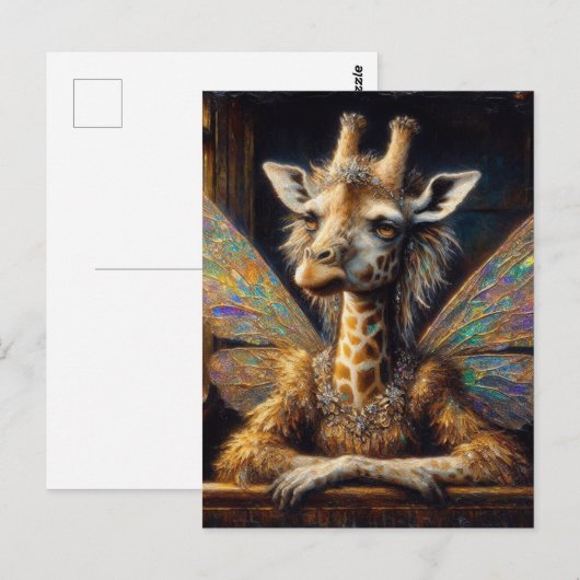 Schattige Giraffe Fairy Briefkaart (Voorkant / Achterkant)