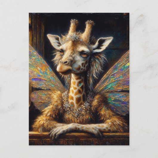 Schattige Giraffe Fairy Briefkaart (Voorkant)