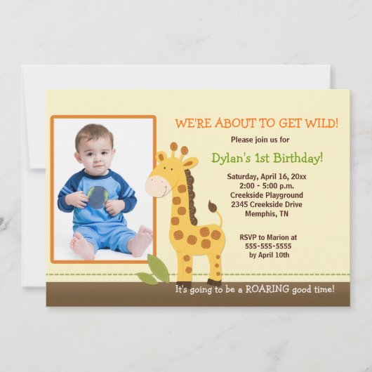 Schattige Giraffe *FOTO* Birthday 5x7 Kaart (Voorkant)