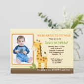 Schattige Giraffe *FOTO* Birthday 5x7 Kaart (Staand voorkant)
