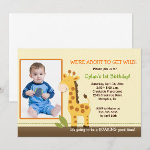 Schattige Giraffe *FOTO* Birthday 5x7 Kaart