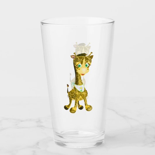 Schattige Giraffe Glass Glas (Voorkant)