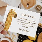 Schattige giraffe. Grappig dier safari kinderverja Bedankkaart