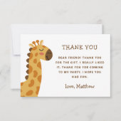 Schattige giraffe. Grappig dier safari kinderverja Bedankkaart (Voorkant)