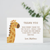 Schattige giraffe. Grappig dier safari kinderverja Bedankkaart (Staand voorkant)
