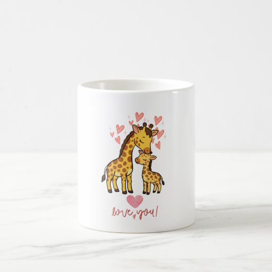 Schattige Giraffe Grappige Cartoon Dier Mok – Scha (Center)