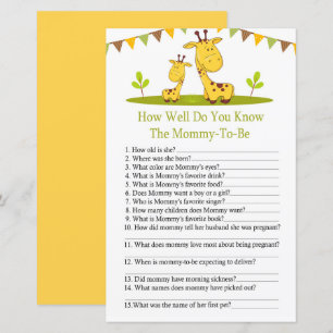Schattige giraffe Hoe goed ken jij baby shower spe