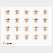 Schattige Giraffe hoofd Ronde Sticker (Vel)