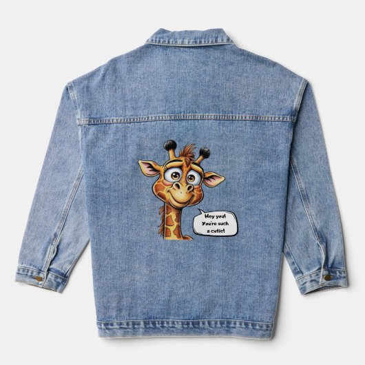 schattige Giraffe in actie! Denim Jacket (Achterkant)