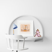 Schattige Giraffe in Blauw Shirt Illustratie Poster