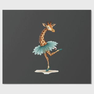 Schattige giraffe in een tutu die danst als een ba cadeaupapier