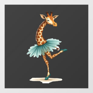 Schattige giraffe in een tutu die danst als een ba raamsticker