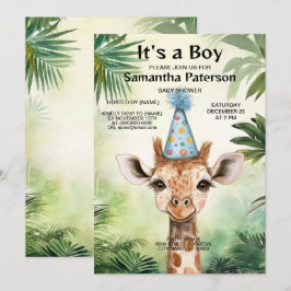 Schattige Giraffe Jungle Baby Shower Feest Mooie Kaart
