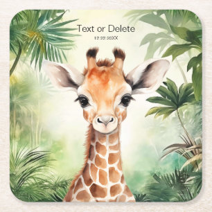 Schattige Giraffe Jungle Baby Shower Feest Mooie Kartonnen Onderzetters