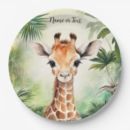 Schattige Giraffe Jungle Baby Shower Feest Mooie P Papieren Bordje