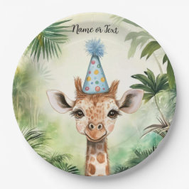 Schattige Giraffe Jungle Baby Shower Feest Mooie Papieren Bordje