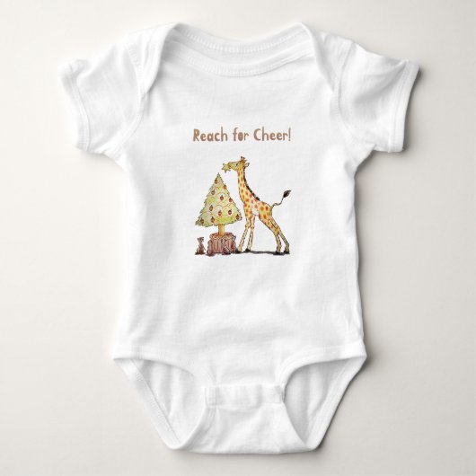 Schattige Giraffe Kerstmis – Handgetekende Kunst Romper (Voorkant)