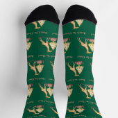 Schattige Giraffe Kerstmis – Handgetekende Kunst Sokken (Top)