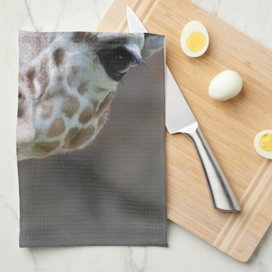 Schattige Giraffe keukenhanddoek (Quarter Fold)