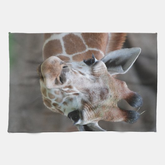 Schattige Giraffe keukenhanddoek (Horizontaal)