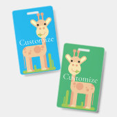 Schattige giraffe knabbelend  Thunder_Cove Badge (Voor- en achterkant)
