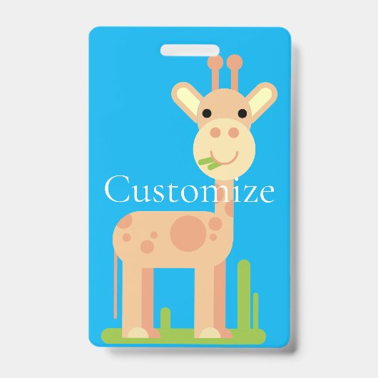 Schattige giraffe knabbelend  Thunder_Cove Badge (Voorzijde)