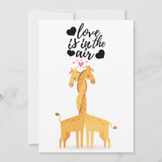 Schattige giraffe liefde kaart voor Valentijnsdag (Voorkant)
